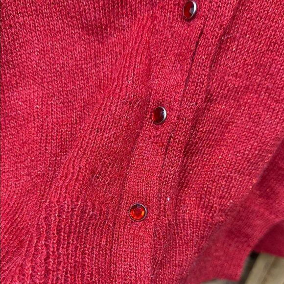 BNWT Vintage ALFRED SUNG Vibrant Red Women's Cardigan - Picture 3 of 3